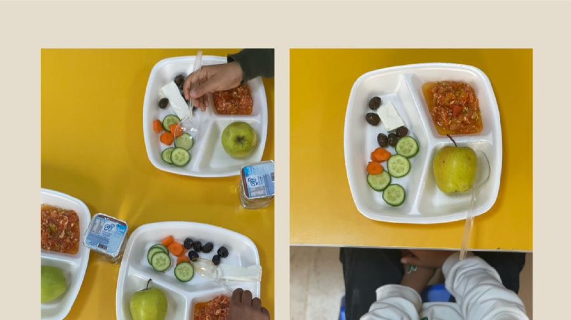 E- twining projesinde okulumuz 1-A sınıfı, Sınıf öğretmenleri Melike öğretmen  eşliğinde sağlıklı kahvaltı tabakaları hazırladılar. 